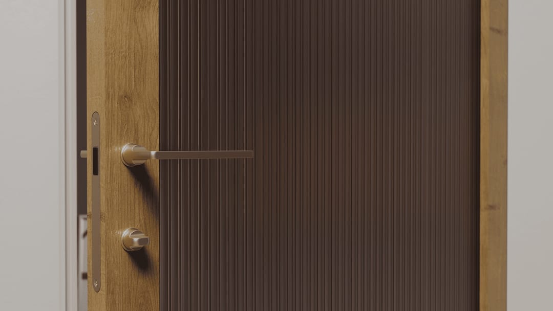 Drzwi EliteDoor ze szkłem żebrowanym